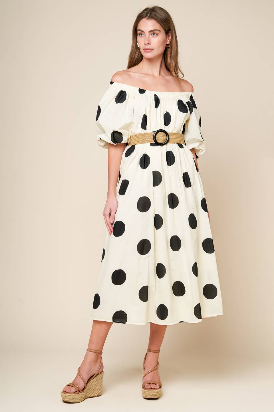 HUMMINGBIRD'S HAVEN OFF WHITE WOVEN MIDI DRESS Flying Tomato